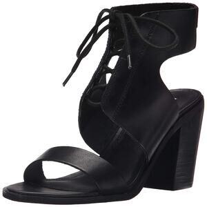 Steve Madden Nannoo Black Lace up Heel Sandals Sz 9